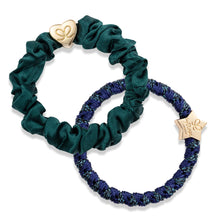 Load image into Gallery viewer, Forest Nights Silk Scrunchie & Bangle Band Set