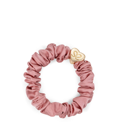 Silk Scrunchie Gold Heart - Rose Tan - Cie Luxe | Your Life Styled