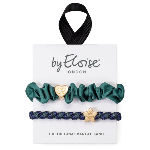 Forest Nights Silk Scrunchie & Bangle Band Set