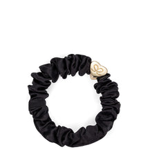 Load image into Gallery viewer, Silk Scrunchie Gold Heart - Black - Cie Luxe | Your Life Styled