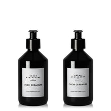 Load image into Gallery viewer, Oudh Geranium Luxury Hand &amp; Body Wash + Hand &amp; Body Lotion