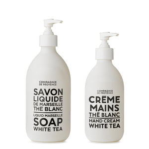 Liquid Marseille Soap & Hand Cream Set - White Tea - Cie Luxe | Your Life Styled