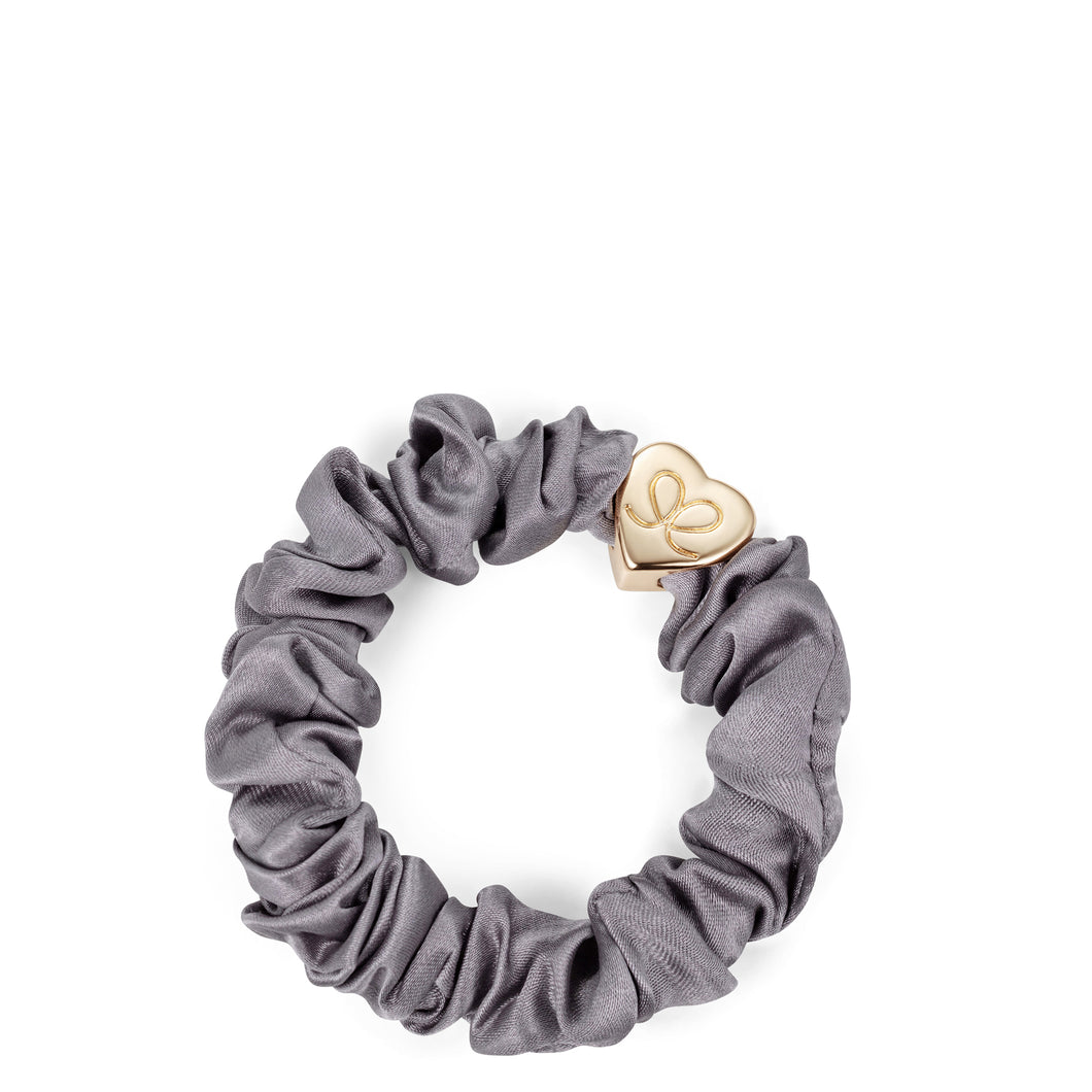 Silk Scrunchie Gold Heart - Grey - Cie Luxe | Your Life Styled