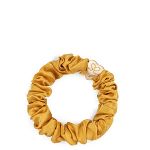 Silk Scrunchie Gold Heart - Mustard - Cie Luxe | Your Life Styled