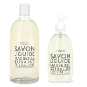Liquid Marseille Soap & Refill Set - Olive Wood - Cie Luxe | Your Life Styled