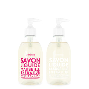 Liquid Marseille Soap Cotton Flower & Wild Rose Liquid Marseille Soap Duo