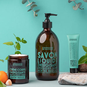 Uplifting Liquid Marseille Soap & Body Cream - Mint Basil Duo