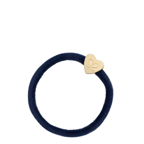 Velvet Gold Heart - Navy